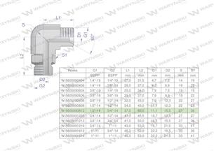 Kolanko hydrauliczne nastawne calowe BB 1/2" x 3/4" BSP z regulacją Waryński-168539