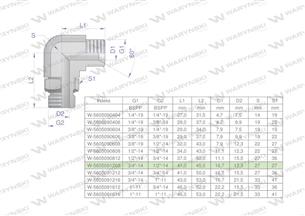 Kolanko hydrauliczne nastawne calowe BB 3/4" x 1/2" BSP z regulacją Waryński-168545