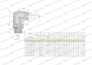 Kolanko hydrauliczne nastawne BB M14x1.5 08L x 1/4"BSP z regulacją Waryński-168581
