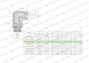 Kolanko hydrauliczne nastawne BB M16x1.5 10L x 1/4"BSP z regulacją Waryński ( sprzedawane po 2 )-168587