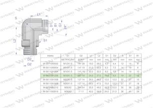 Kolanko hydrauliczne nastawne BB M18x1.5 12L x 3/8"BSP z regulacją Waryński ( sprzedawane po 2 )-168593