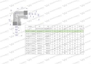 Kolanko hydrauliczne metryczne BB M12x1.5 06L (XW) Waryński ( sprzedawane po 5 )-170909