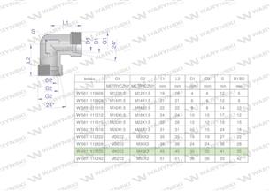 Kolanko hydrauliczne metryczne BB M45x2 35L (XW) Waryński-170945