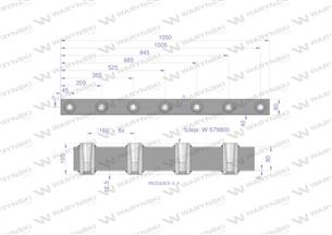 Belka do wideł ładowacza 1050mm na zęby proste i krokodyl 7 tulejek Waryński