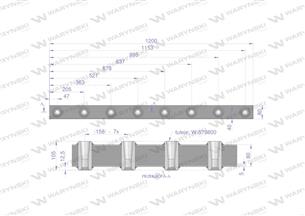 Belka do wideł ładowacza 1200mm na zęby proste i krokodyl 8 tulejek Waryński