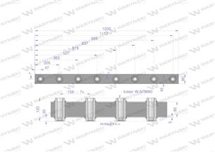 Belka do wideł ładowacza 1200mm na zęby "Z" 8 tulejek Waryński