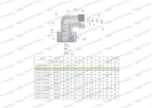 Kolanko hydrauliczne metryczne AB M14x1.5 08L (XEVW) Waryński ( sprzedawane po 2 )-169677