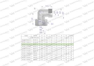 Kolanko hydrauliczne metryczne AB M16x1.5 10L (XEVW) Waryński ( sprzedawane po 5 )-169719