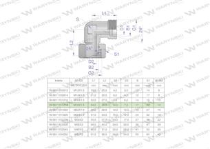 Kolanko hydrauliczne metryczne AB M18x1.5 12L (XEVW) Waryński ( sprzedawane po 5 )-169713