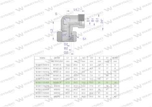 Kolanko hydrauliczne metryczne AB M26x1.5 18L (XEVW) Waryński-169683