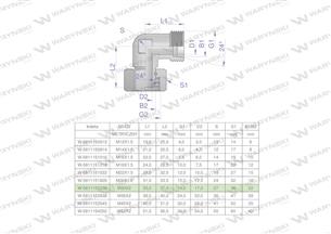 Kolanko hydrauliczne metryczne AB M30x2 22L (XEVW) Waryński-169689