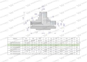 Trójnik hydrauliczny calowy BBB 3/8" BSP (XT) Waryński-170767