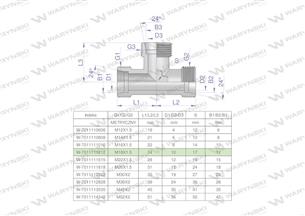 Trójnik hydrauliczny metryczny BBB M18x1.5 12L (XT) Waryński ( sprzedawane po 5 )-170802