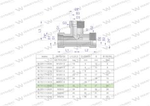 Trójnik hydrauliczny metryczny BBB M30x2 22L (XT) Waryński-170832