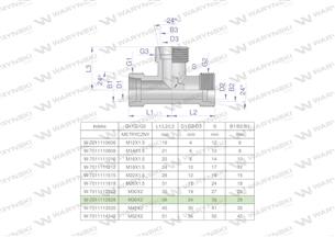 Trójnik hydrauliczny metryczny BBB M36x2 28L (XT) Waryński-170838