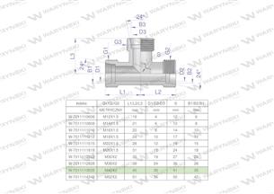 Trójnik hydrauliczny metryczny BBB M45x2 35L (XT) Waryński-170844