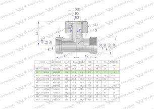 Trójnik hydrauliczny symetryczny metryczny BAB M14x1.5 08L (XEVT) Waryński ( sprzedawane po 2 )-169565