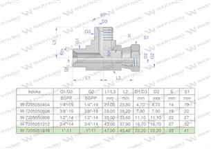 Trójnik hydrauliczny niesymetryczny calowy BBA 1" BSP (XEVL) Waryński-169463