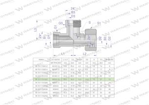 Trójnik hydrauliczny niesymetryczny metryczny BBA M22x1.5 15L (XEVL) Waryński ( sprzedawane po 5 )-169517