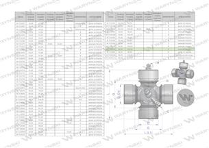 Krzyżak wału 34.90x106.50 smarowanie centralne Waryński