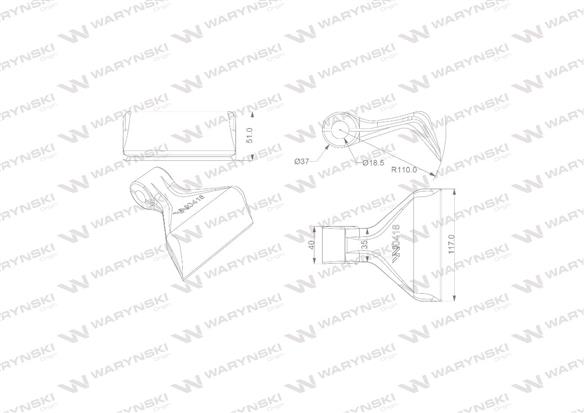 Bijak młotkowy mulczarka zastosowanie otwór 18 mm Waryński