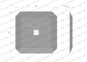 Nóż paszowozu kwadrat 85x5 mm zastosowanie Luclar Seko DeLaval Waryński