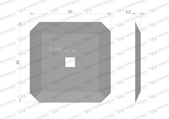 Nóż paszowozu kwadrat 85x5 mm zastosowanie Luclar Seko DeLaval Waryński