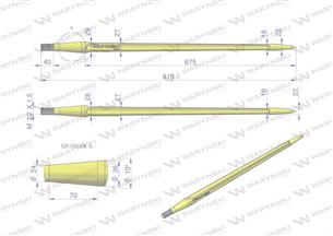 Ząb ładowacza uniwersalny prosty L- 810 mm zastosowanie 5193-FT1N Tur WARYŃSKI