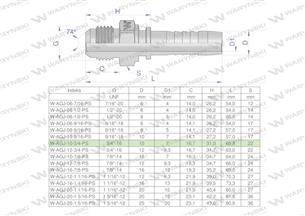 Zakucie hydrauliczne AGJ DN10 3/4"-16 UNF PREMIUM Waryński ( sprzedawane po 10 )