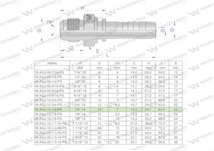 Zakucie hydrauliczne AGJ DN10 7/8"-14 UNF PREMIUM Waryński ( sprzedawane po 10 )