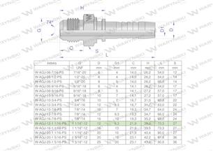 Zakucie hydrauliczne AGJ DN13 1 1/16"-12 UNF PREMIUM Waryński ( sprzedawane po 10 )