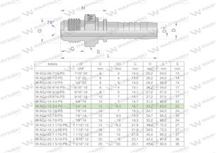 Zakucie hydrauliczne AGJ DN13 3/4""-16 UNF PREMIUM Waryński ( sprzedawane po 10 )