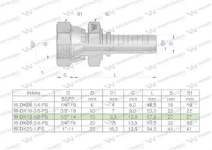 Zakucie hydrauliczne DK DN13 1/2" (pasuje do TOYOTA) PREMIUM Waryński ( sprzedawane po 2 )