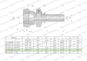 Zakucie hydrauliczne DK DN20 3/4" (pasuje do TOYOTA) PREMIUM Waryński ( sprzedawane po 2 )