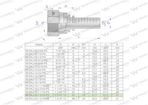 Zakucie hydrauliczne DKJ DN20 1 5/16"-12 UNF PREMIUM Waryński ( sprzedawane po 2 )