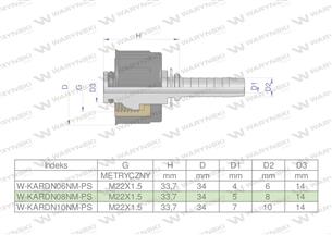 Zakucie nakretka do myjek (pasuje do Karcher) na waz DN08 GW M22x1.5 (RM-KARDN08NM) PREMIUM Waryński ( sprzedawane po 10 )