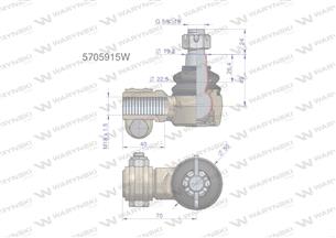 Przegub kierowniczy 18x1.5 5705915 WARYŃSKI