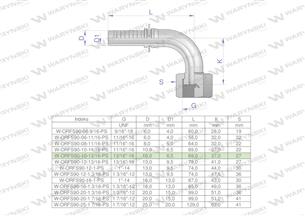 Zakucie hydrauliczne ORFS90 DN10 13/16"-16 PREMIUM Waryński ( sprzedawane po 10 )