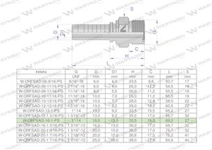 Zakucie hydrauliczne ORFSAD DN16 1"-14 PREMIUM Waryński ( sprzedawane po 5 )