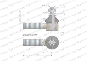 Przegub kierowniczy M22x1.5L 6000198855 WARYŃSKI