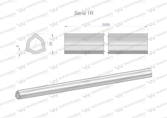 Rura trójkątna wewnętrzna Seria 1R do wału przegubowo-teleskopowego 29x4mm 2m WARYŃSKI (sprzedawane po 2)-171228