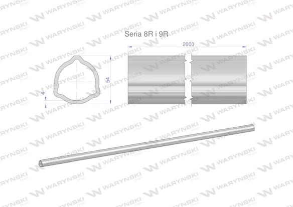 Rura trójkątna wewnętrzna Seria 8R i 9R wału przegubowo-teleskopowego 54x5 mm - 2m WARYŃSKI (sprzedawane po 2)-175450