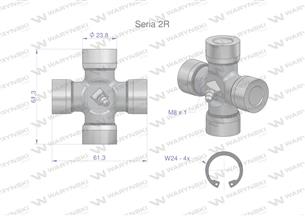 Krzyżak wału 23.80x61.3 Seria 2R Waryński W219201