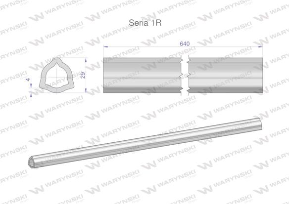 Rura wewnętrzna Seria 1R do wału 760 przegubowo-teleskopowego 29x4 mm 640 mm WARYŃSKI-171901