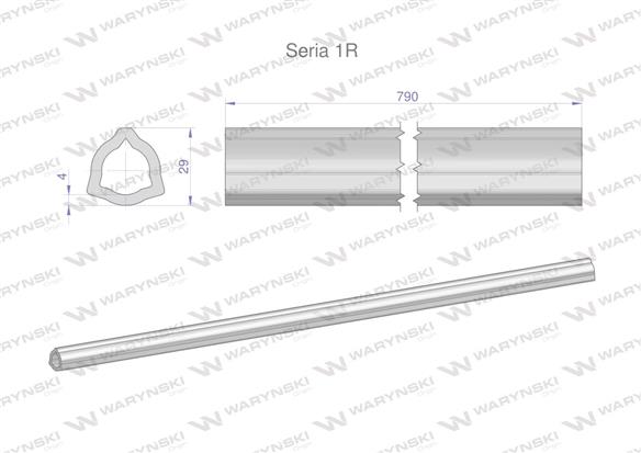 Rura wewnętrzna Seria 1R do wału 910 przegubowo-teleskopowego 29x4 mm 790 mm WARYŃSKI-171903