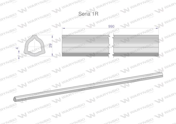 Rura wewnętrzna Seria 1R do wału 1110 przegubowo-teleskopowego 29x4 mm 990 mm WARYŃSKI-171905