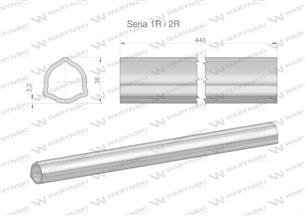 Rura wewnętrzna Seria 2R, rura zewnętrzna Seria 1R do wału 560 przegubowo-teleskopowego 36x3.2 mm 440 mm WARYŃSKI-171879