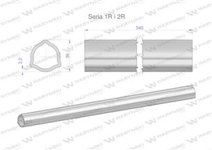 Rura wewnętrzna Seria 2R, rura zewnętrzna Seria 1R do wału 660 przegubowo-teleskopowego 36x3.2 mm 540 mm WARYŃSKI-171880