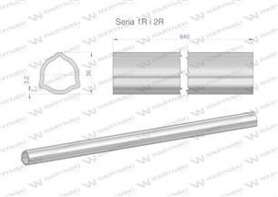 Rura wewnętrzna Seria 2R, rura zewnętrzna Seria 1R do wału 760 przegubowo-teleskopowego 36x3.2 mm 640 mm WARYŃSKI-171881