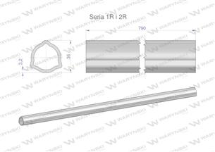 Rura wewnętrzna Seria 2R, rura zewnętrzna Seria 1R do wału 910 przegubowo-teleskopowego 36x3.2 mm 790 mm WARYŃSKI-171883